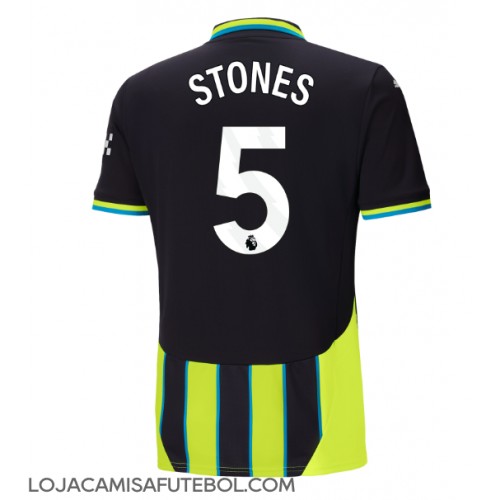 Camisa de Futebol Manchester City John Stones #5 Equipamento Secundário 2024-25 Manga Curta